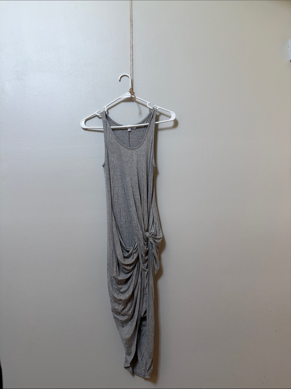 The Vanity Room Gray Sleeveless Ruched Maxi Dress